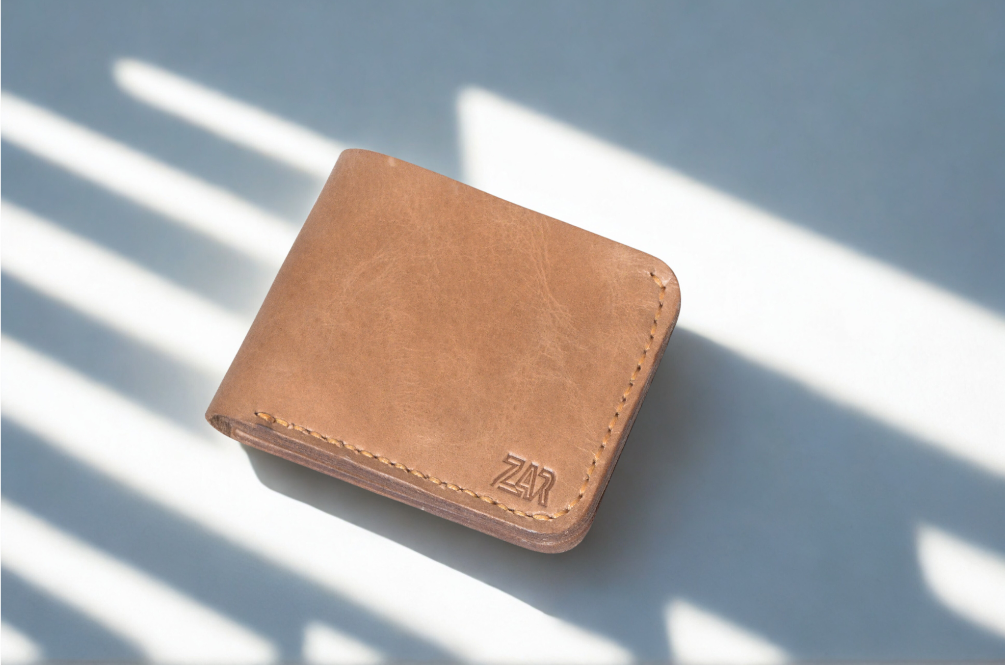 Leather Zar 100% Pure Leather Men’s Bifold Wallet – Camel Brown