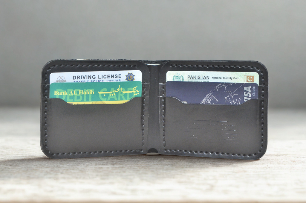 Leather Zar 100% Pure Leather Men’s Bifold Wallet – Black